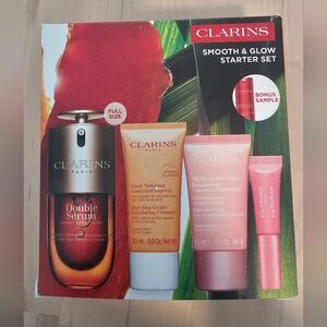 Clarins Smooth And Glownstarter Set With 30ml Double Serum